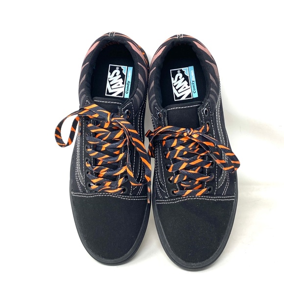 VANS ComfyCush Old Skool Canvas Black Orange Low Shoes Skate For Men VN0A5DYC9KH - Picture 6 of 9